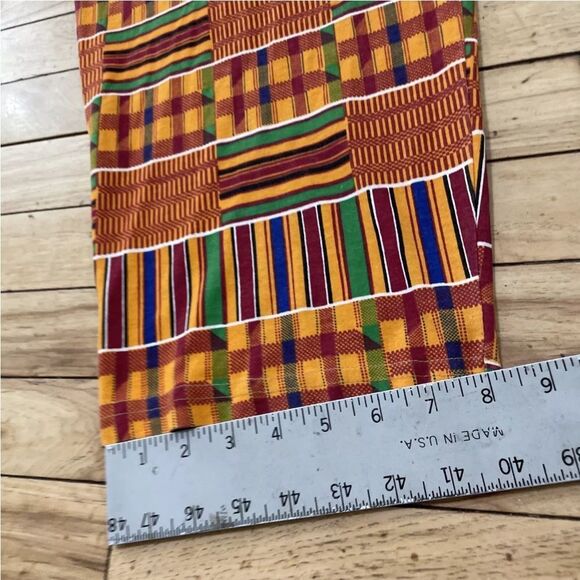 CALIFORNIA GOLD RUSH Women 20 Kente Africa Print Sleeveless 2Piece Pants Set VTG - Picture 14 of 16
